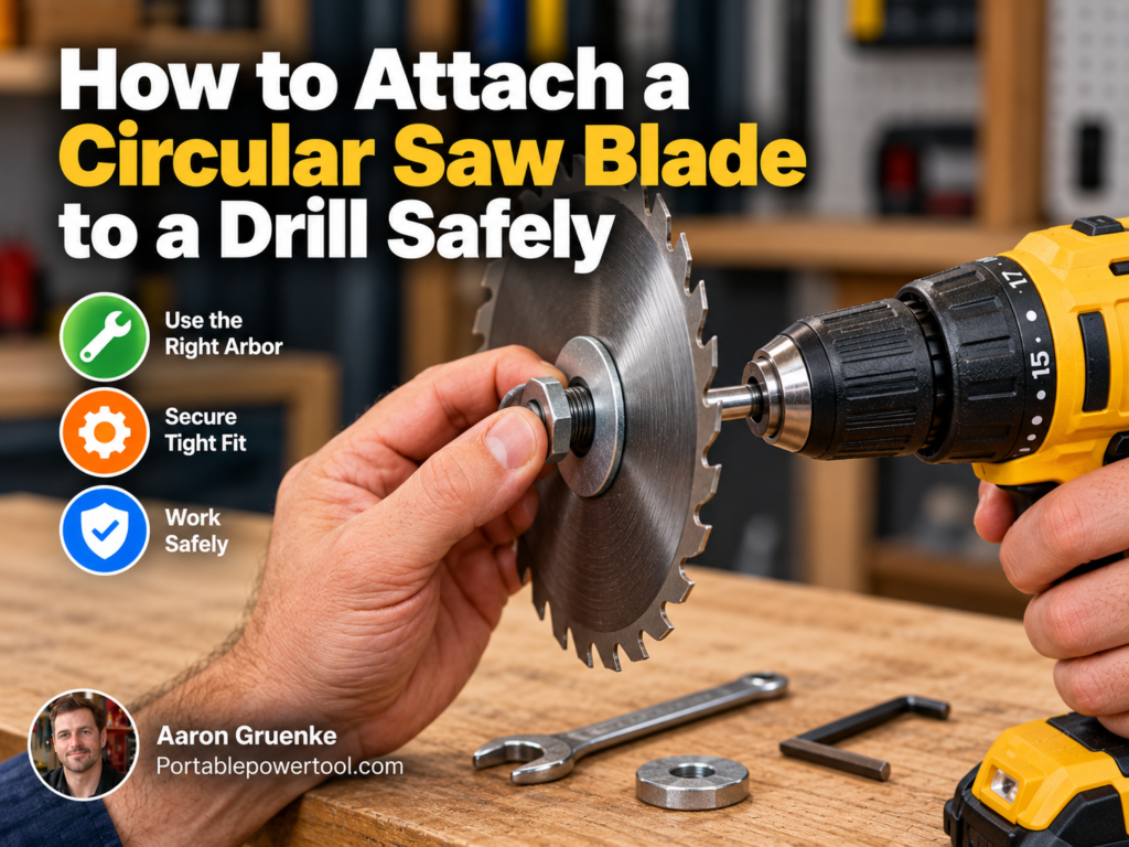 Learn how to attach a circular saw blade to a drill safely, what adapters are required, key risks, and better cutting options.