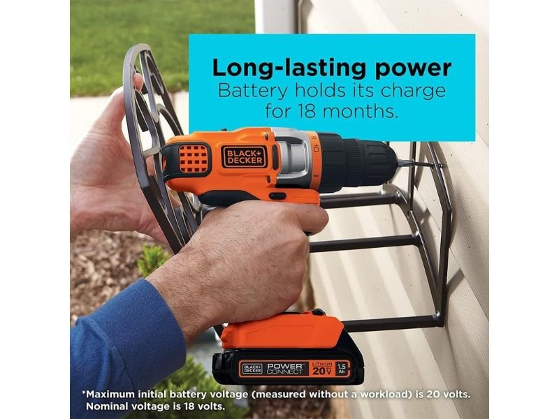 BLACK+DECKER 20V MAX Battery Compatibility.Another advantage is that the drill belongs to BLACK+DECKER's broader 20V MAX cordless system.