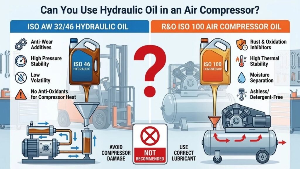Can You Use Hydraulic Oil in an Air Compressor?