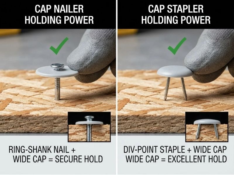 Cap Nailer vs Cap Stapler Holding Power