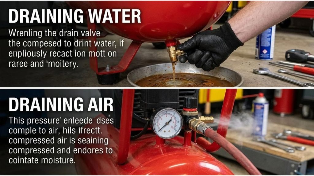 Draining Air vs. Draining Water From an Air Compressor