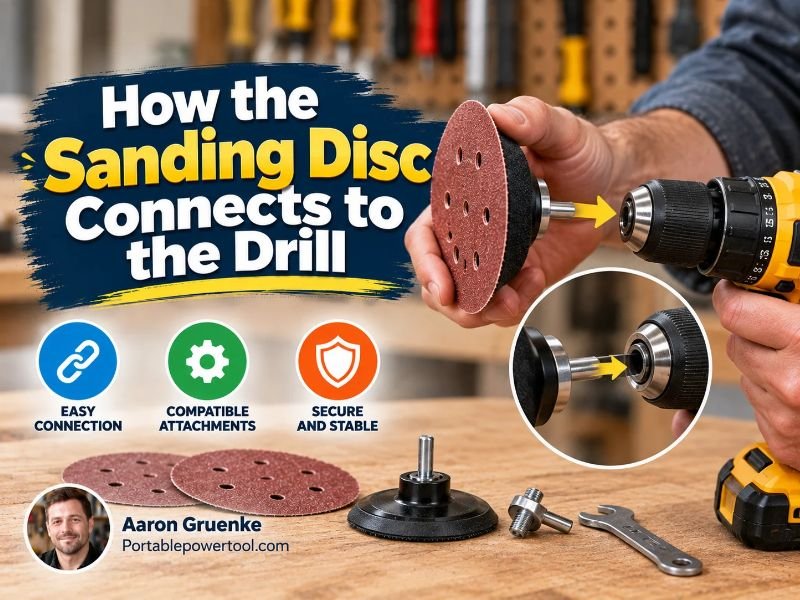 How the Sanding Disc Connects to the Drill