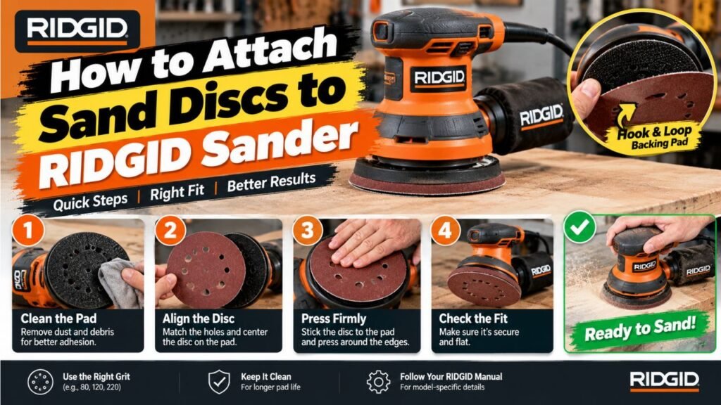 How to Attach Sand Discs to RIDGID Sander Safely and Correctly