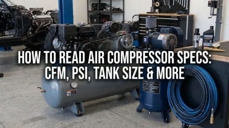 How to Read Air Compressor Specs: CFM, PSI, Tank Size & More