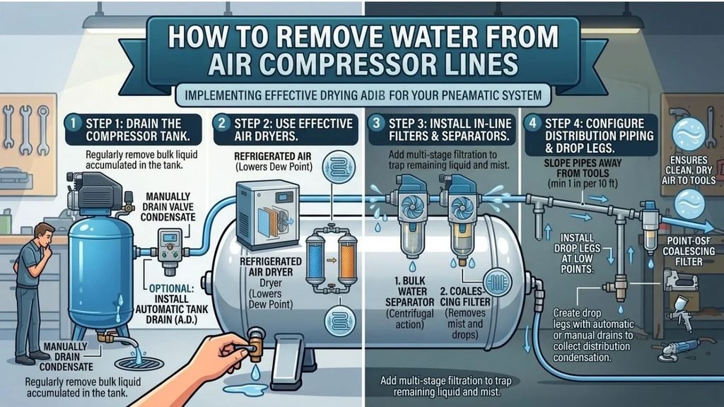 How to Remove Water From Air Compressor Lines