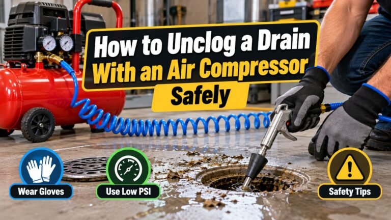 How to Unclog a Drain With an Air Compressor Safely