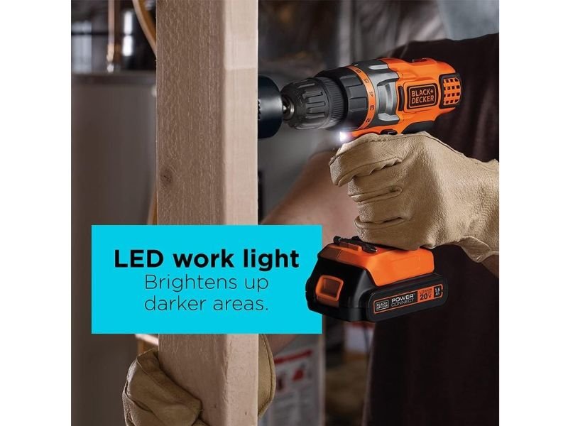 Integrated LED Work Light. The LDX220SB includes an LED work light that illuminates the immediate work area.