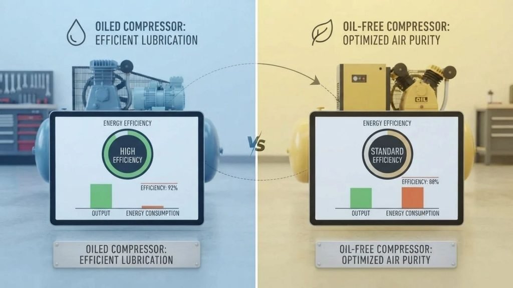 Oil-Free vs Oiled Compressor Energy Efficiency
