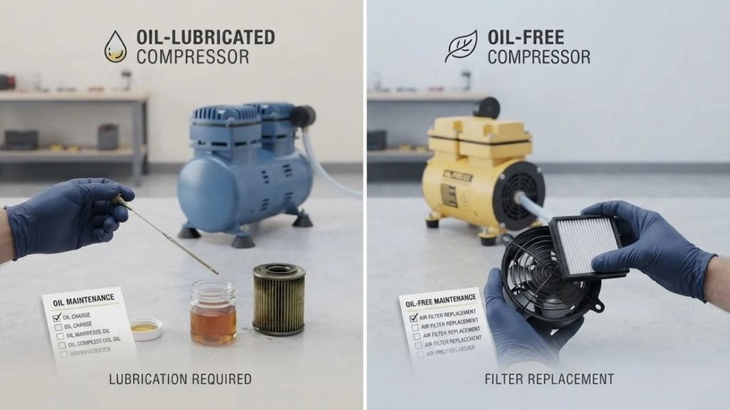 Oil vs No Oil Air Compressor Maintenance
