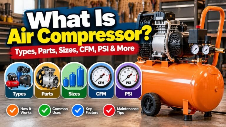 What Is Air Compressor? Types, Parts, Sizes, CFM, PSI & More